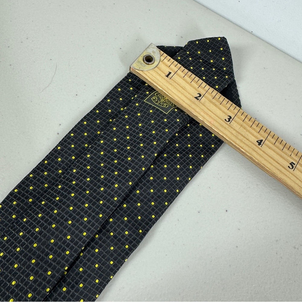 Gucci Silk Tie Gray Yellow Micro Dot Pattern Designer Luxury Necktie - Picture 11 of 16
